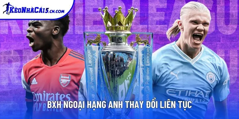 Tuỳ theo diễn biến, vị trí trên BXH EPL có thể thay đổi hàng tuần Tuỳ theo diễn biến, vị trí trên BXH EPL có thể thay đổi hàng tuần